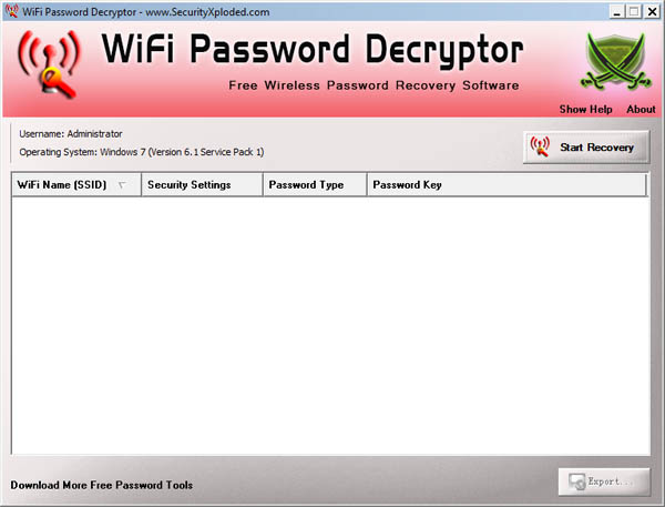 WiFi Password Decryptor(wifi密码查看器) V1.5 绿色版