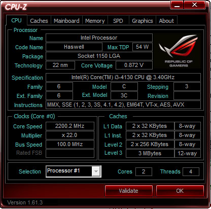  华硕ROG玩家国度主板专用CPU-Z工具 V1.61.3
