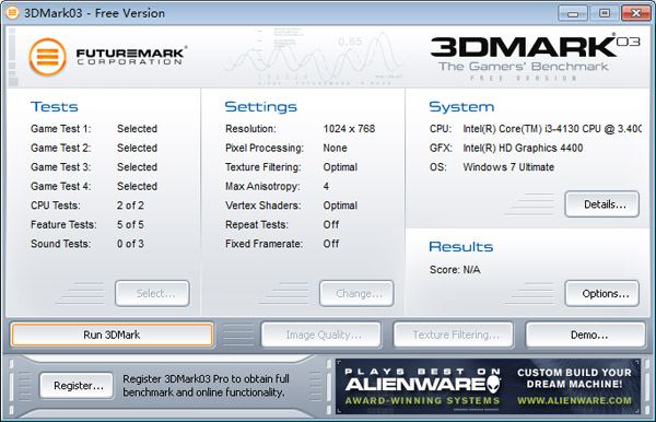 3DMark03(显卡测试工具) V3.6.0