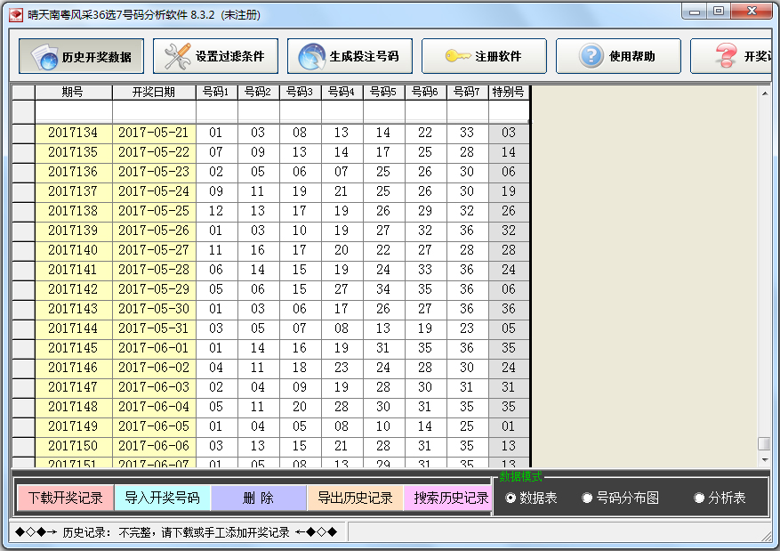 晴天南粤风采36选7号码分析软件 V8.3.2