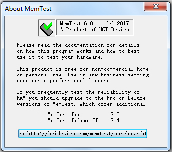 MemTest(内存检测工具) V6.0 英文绿色版