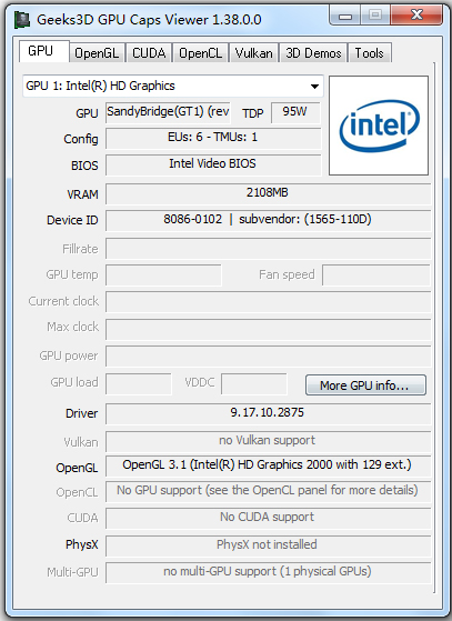 GPU Caps Viewer(显卡诊断识别) V1.38.0 英文版