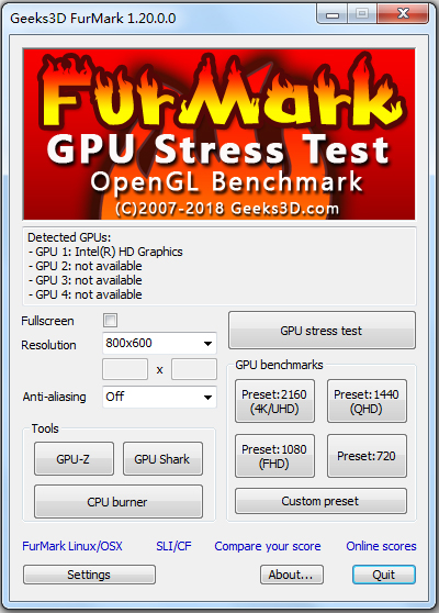 Furmark(显卡测试软件) V1.20.0