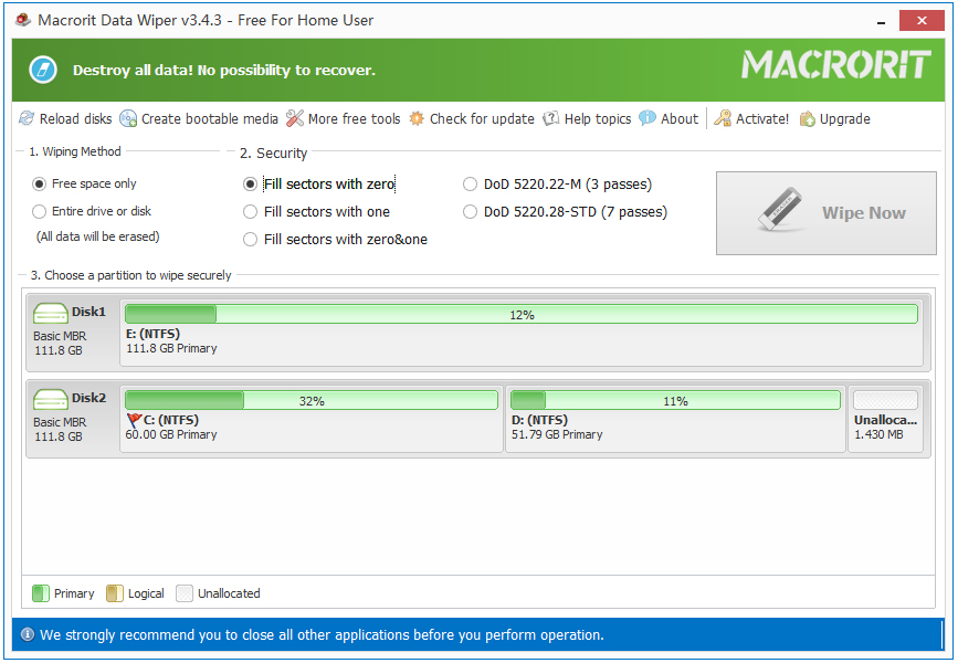 Macrorit Disk Partition Wiper(硬盘格式化工具) V3.4.3 免费版