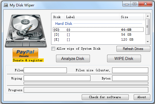 My Disk Wiper(硬盘彻底格式化工具) V1.20绿色版