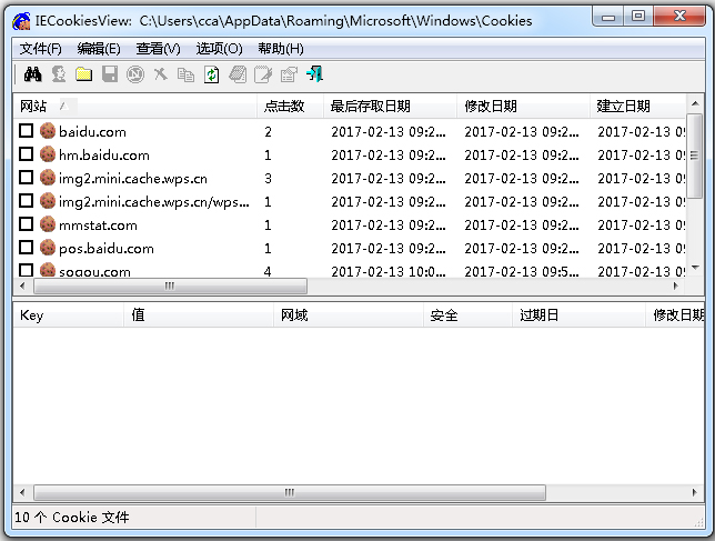 IECookiesView(cookies查看器) V1.79 中文绿色版