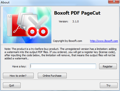 Boxoft PDF PageCut(PDF页面剪切工具) V3.1.0 官方版