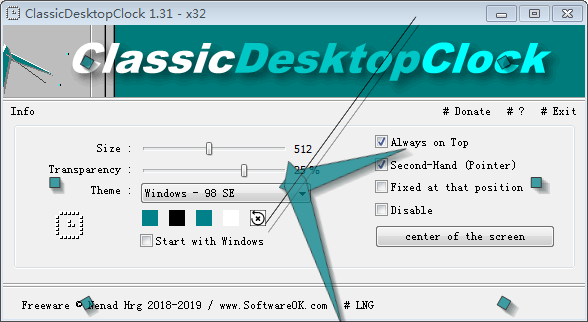 ClassicDesktopClock(经典桌面时钟) V1.31 绿色免费版