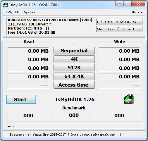 IsMyHdOK(硬盘测速工具) V1.61 英文绿色版