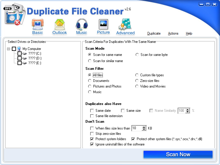 Duplicate File Cleaner(重复文件清理工具) V2.6 绿色版