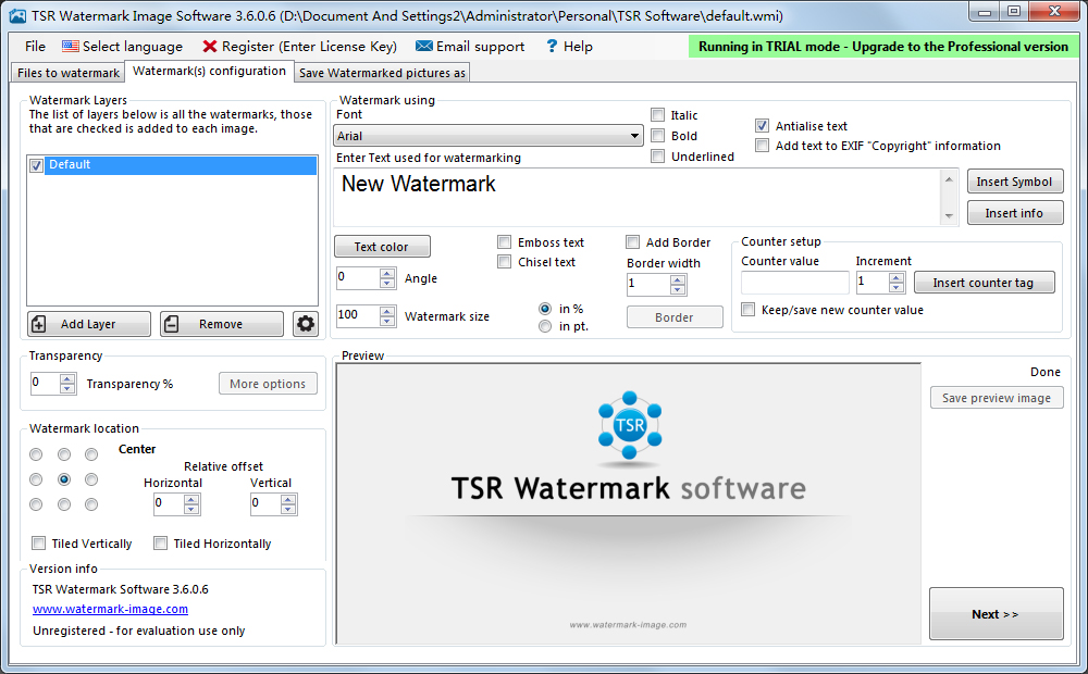 TSR Watermark Image(图片加水印工具) V3.6.0.6 多国语言版