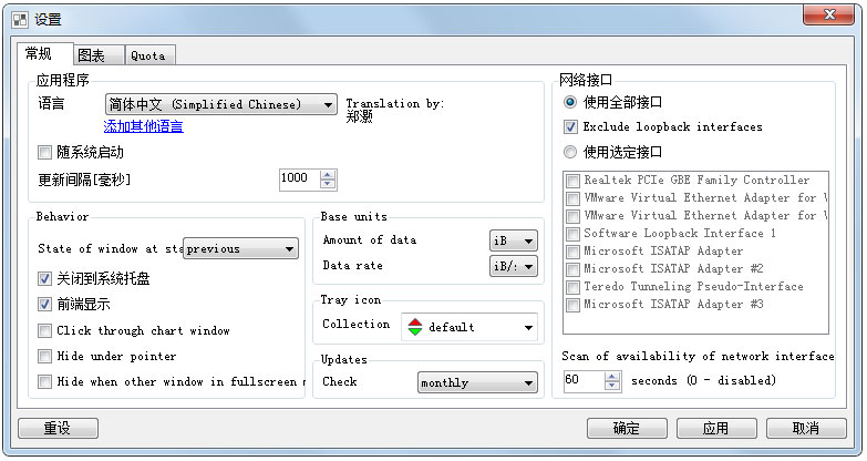 NetTraffic(网络流量监测器) V1.56.1 多国语言绿色版