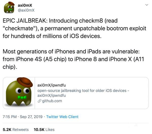 iOS曝出新漏洞“checkm8”