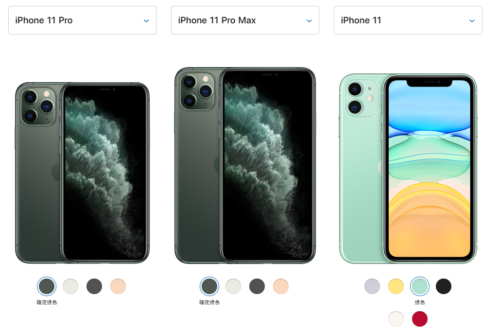 iPhone 11全系列区别对比