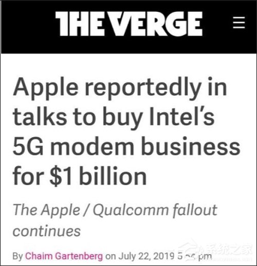 斥资10亿美元！传苹果计划收购Intel 5G基带业务