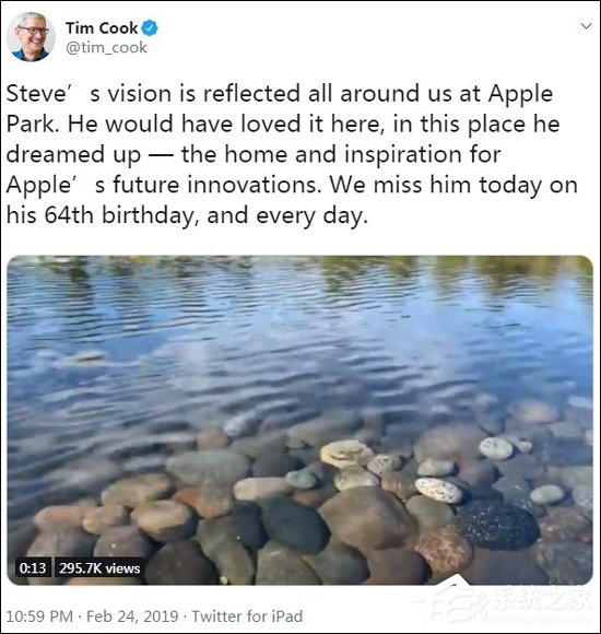 苹果CEO库克发文纪念乔布斯诞辰64周年