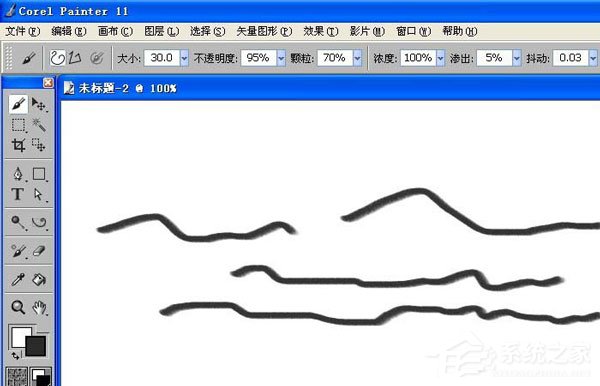 Corel Painter如何使用画笔工具绘画曲线？