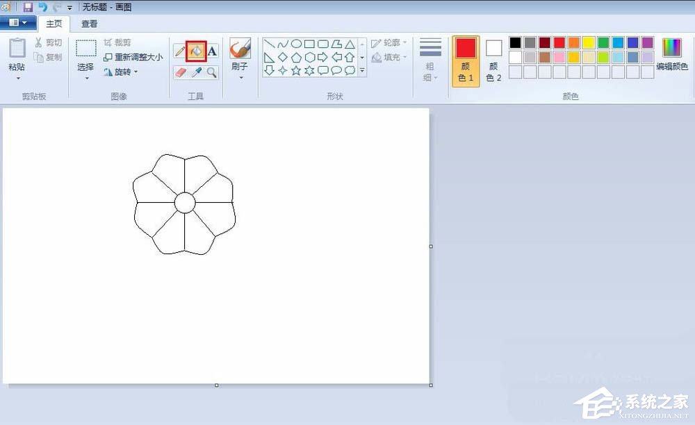 画图工具如何画花朵？画图工具绘制简笔画花朵的方法