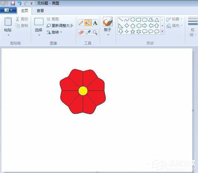 画图工具如何画花朵？画图工具绘制简笔画花朵的方法