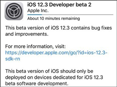 苹果发布iOS 12.3 beta 2开发者预览版更新