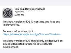 苹果放出iOS 13.2/iPadOS 13.2 Beta 3开发者预览版