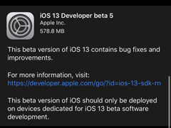 苹果推送iOS 13/iPadOS 13 Beta 5开发者预览版更新