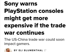索尼CFO：或因关税上调美国PlayStation售价
