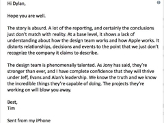 跟乔纳森·艾维关系紧张？苹果CEO库克：相关报道非常“荒谬”