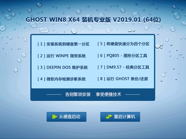 GHOST WIN8 X64 装机专业版 V2019.01 (64位)