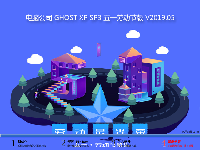 电脑公司 GHOST XP SP3 五一劳动节版 V2019.05